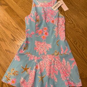 Lilly Pulitzer Dress - Blue and Pink Coral with shorts